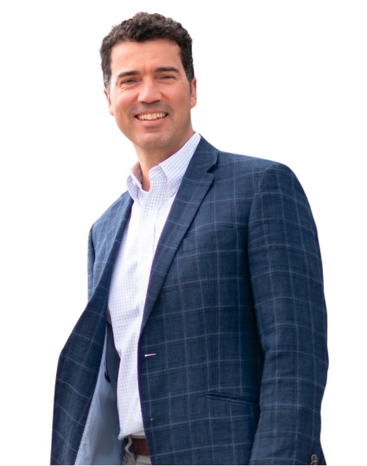 Dorgam Hideib standing in a blue blazer